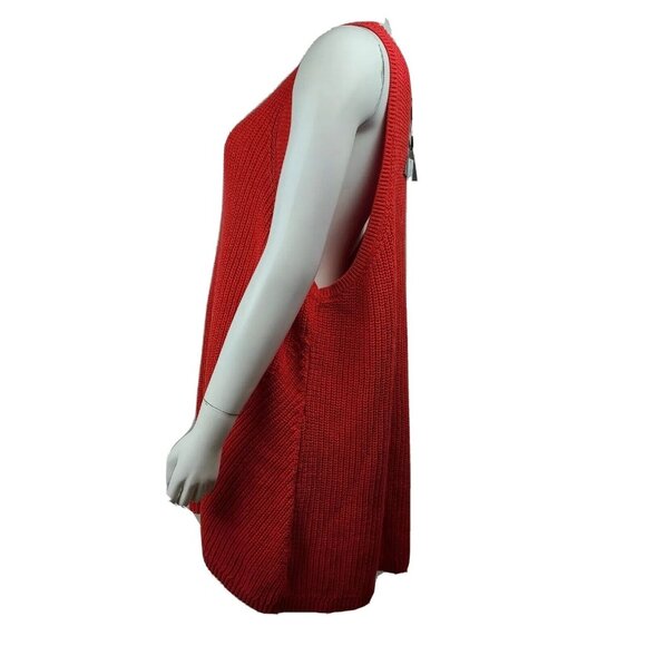 Ava & Viv Top Womens Plus Size 3X Solid All Red Open Knit Sleeveless NWT New - Picture 2 of 7